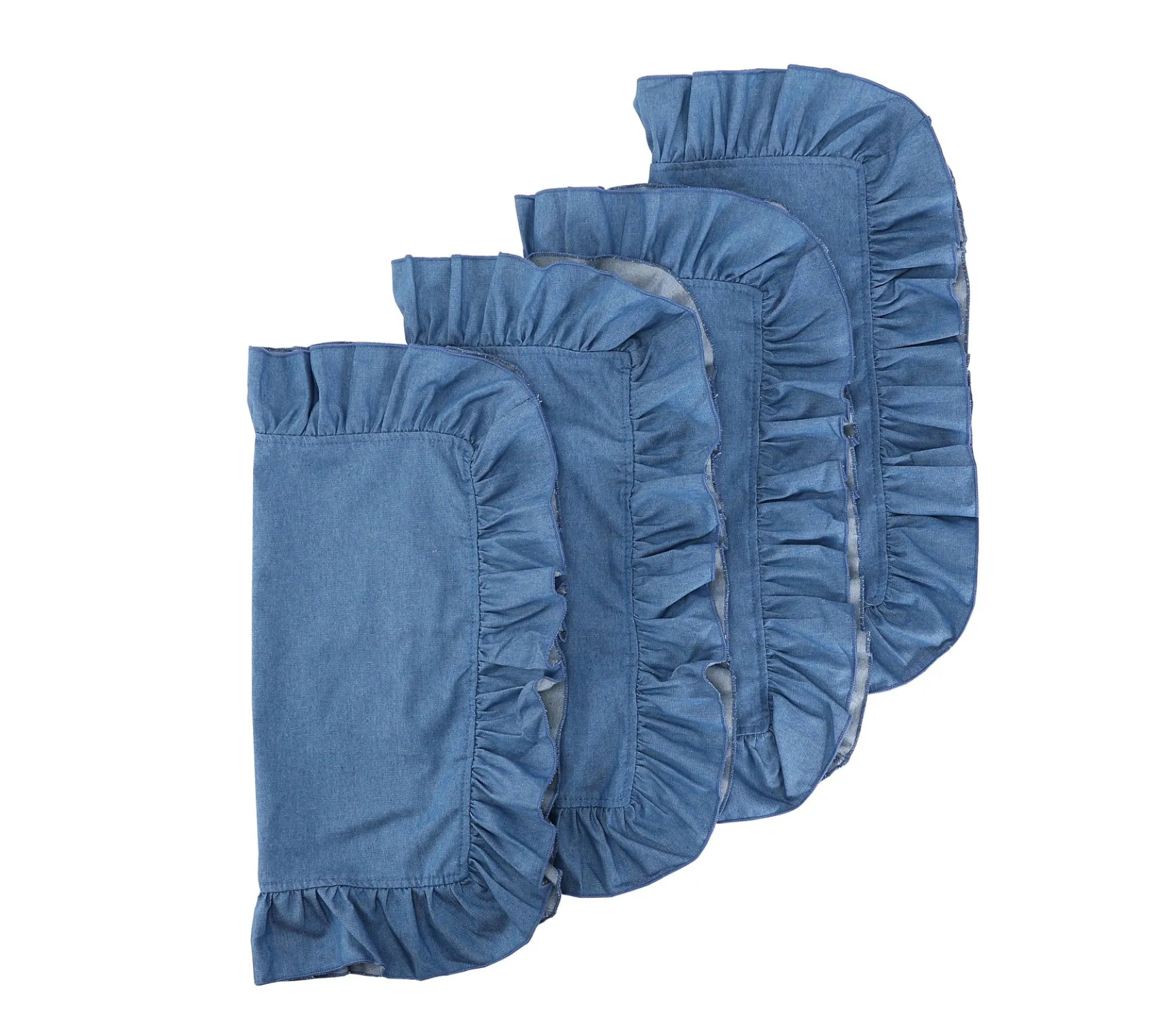 Denim Napkins With Ruffled Edge (4)