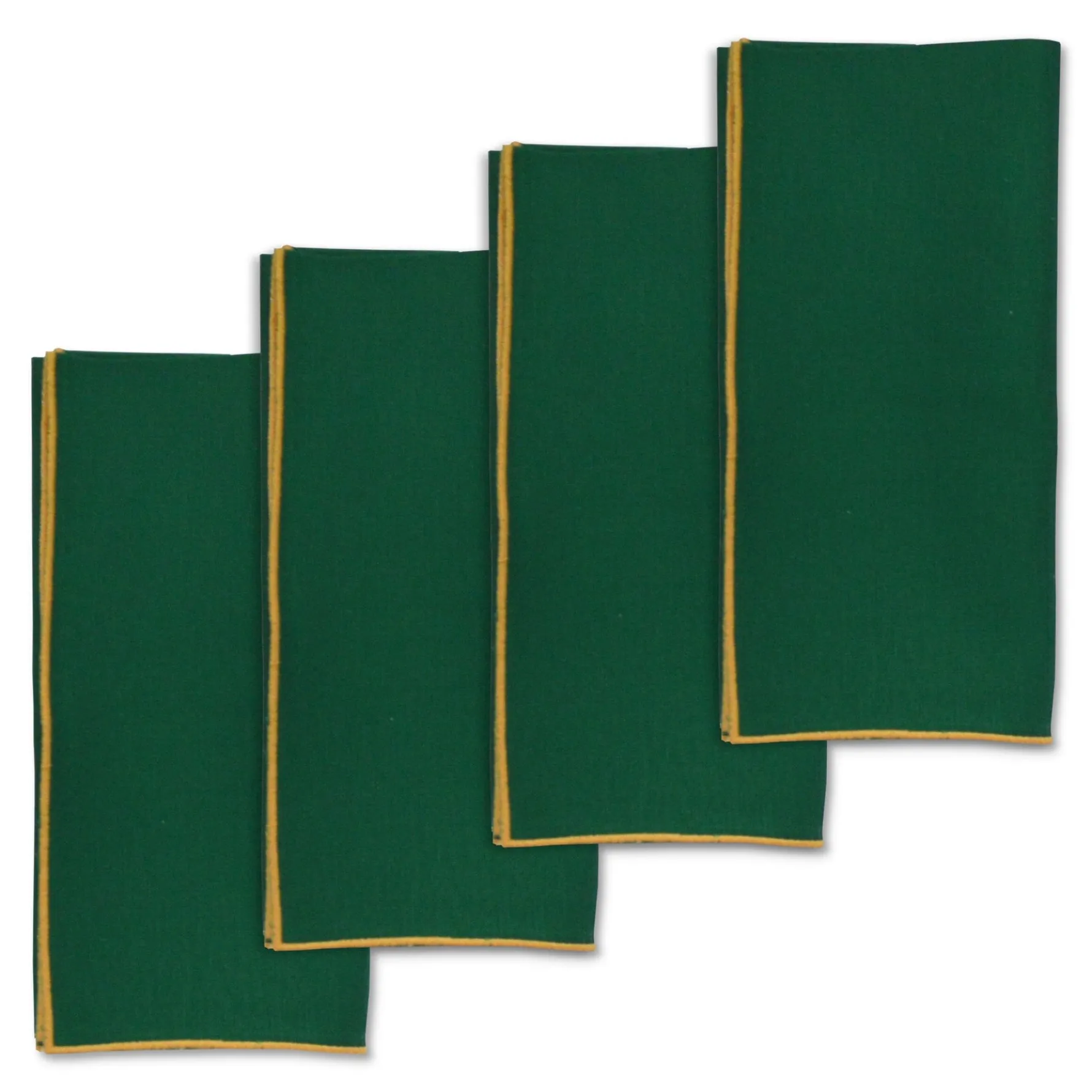 Gold & Green Dinner Napkins (4)