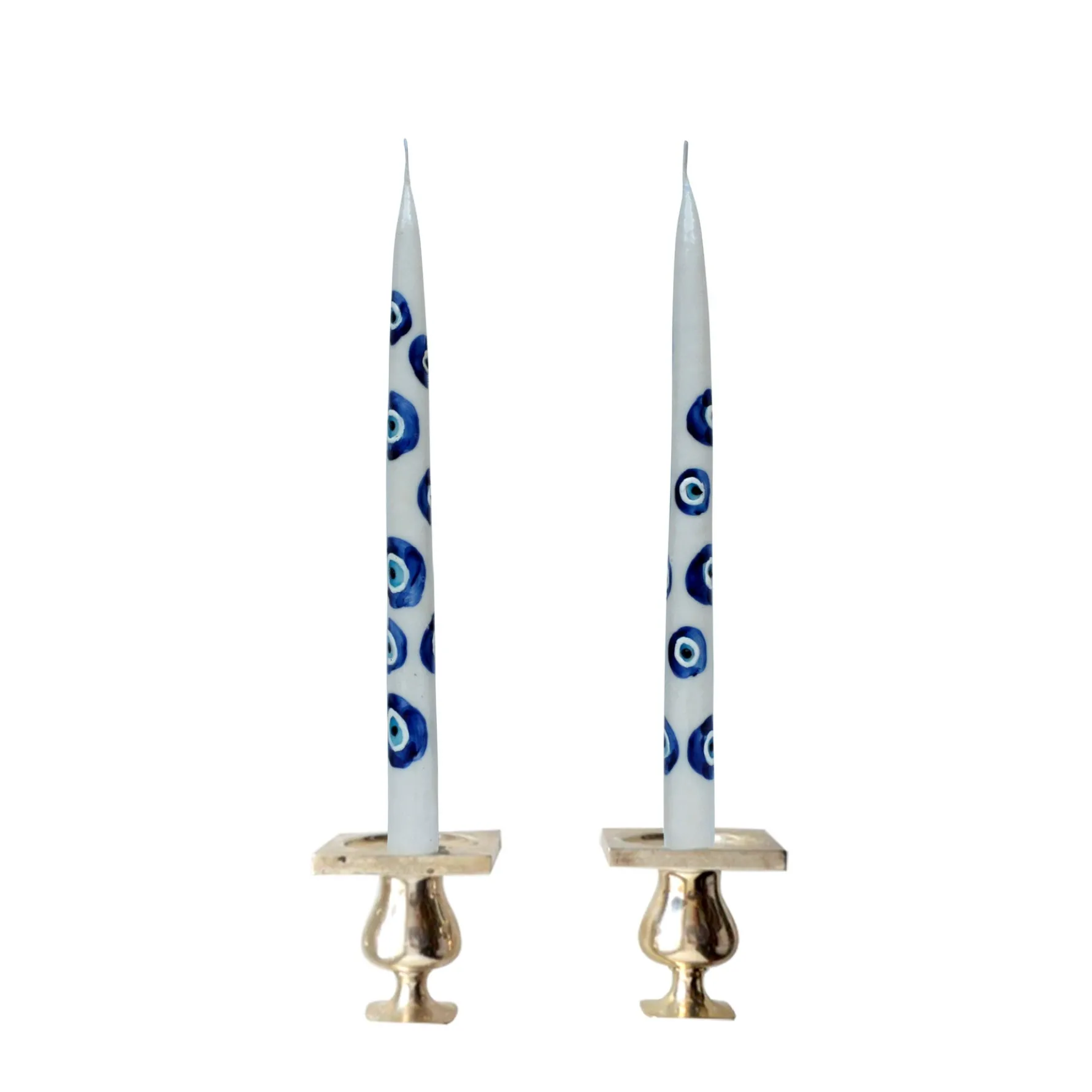 Painted Evil Eye Tapers (2)