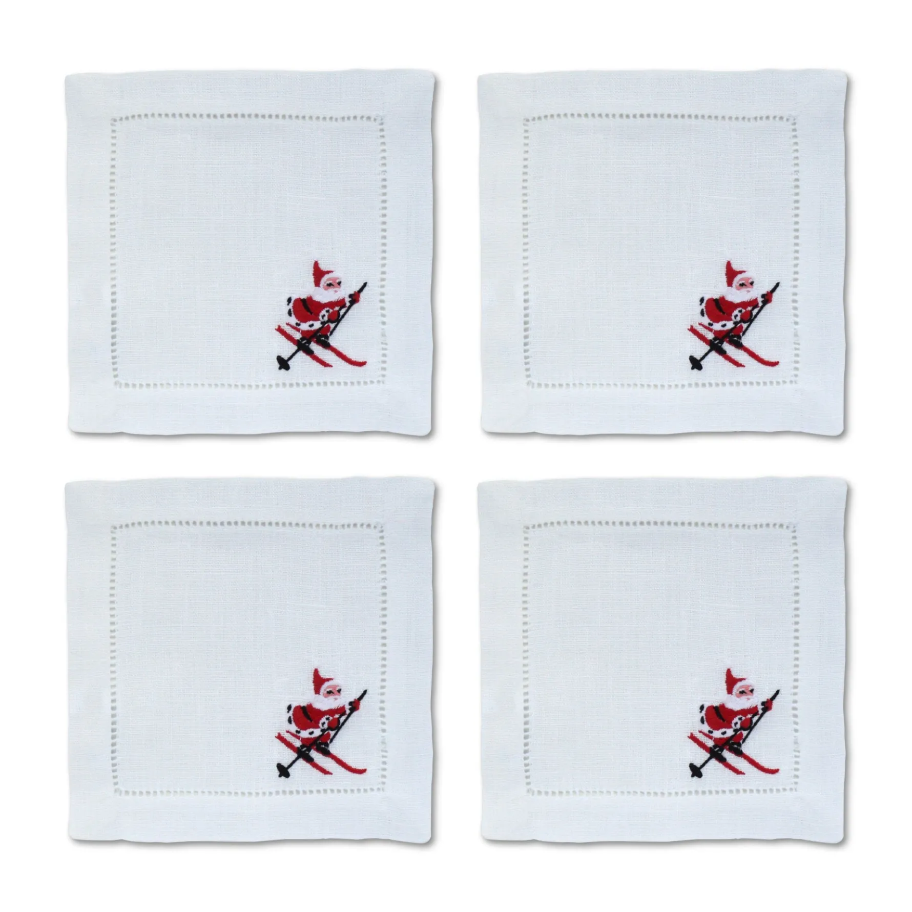 Skiing Santa Cocktail Napkins (4)
