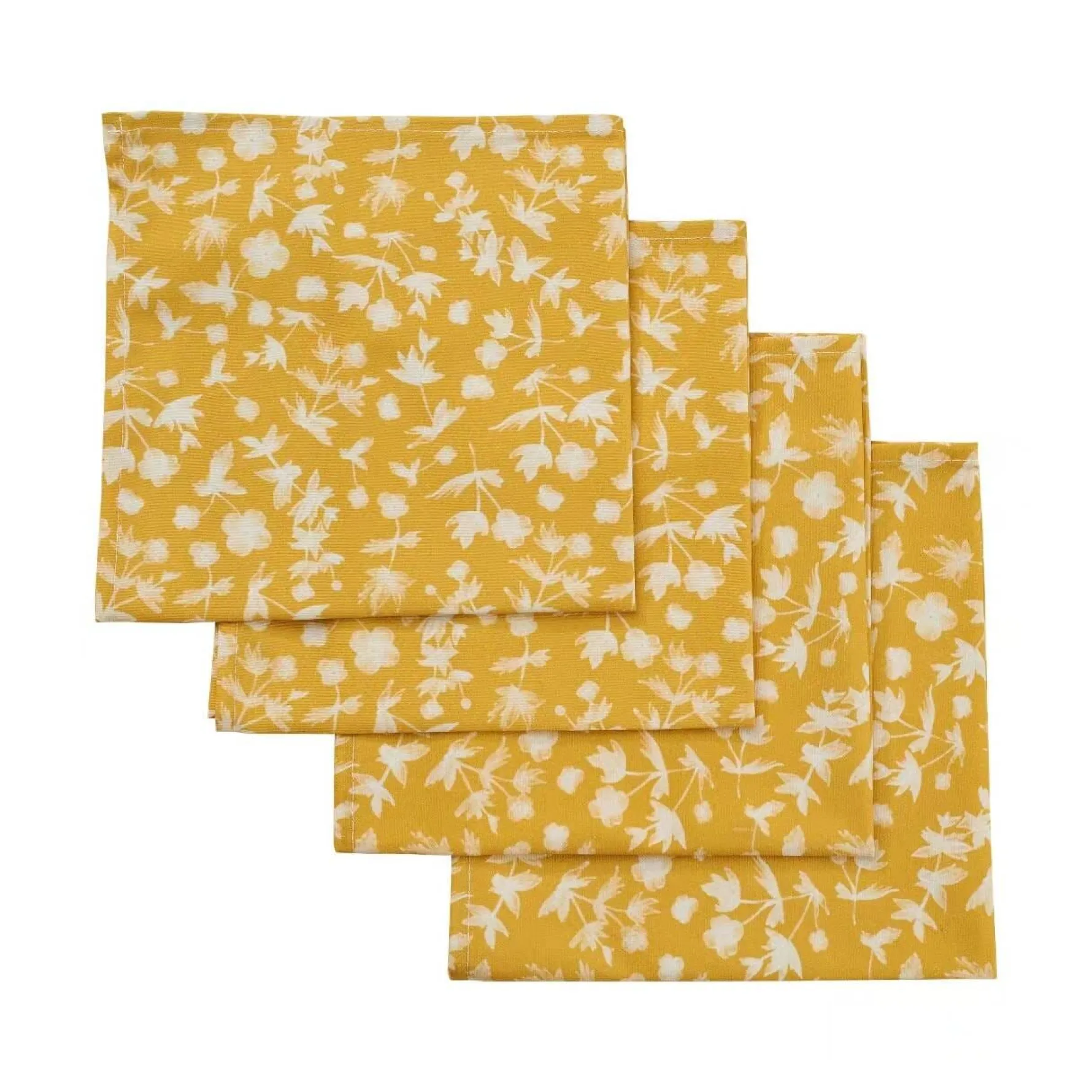 Yellow Floral Napkins (4)